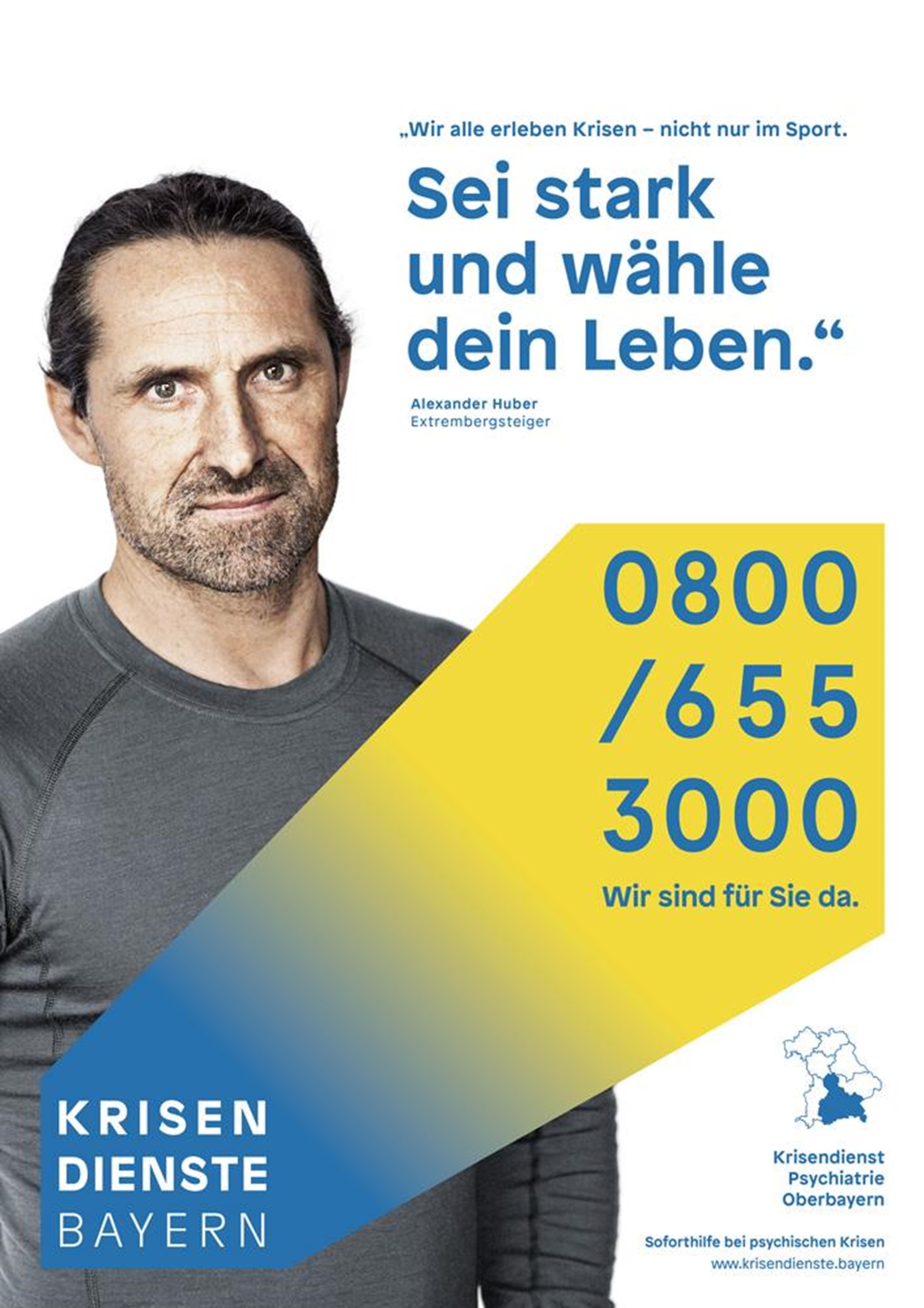 Plakat mit Alexander Huber