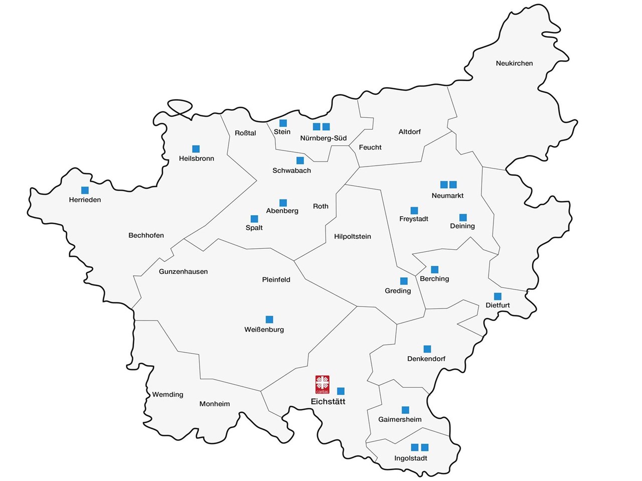 Lage der Caritas-Seniorenheim
